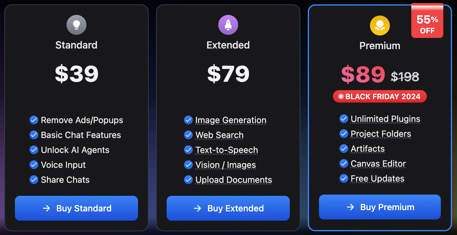 Typing Mind pricing table